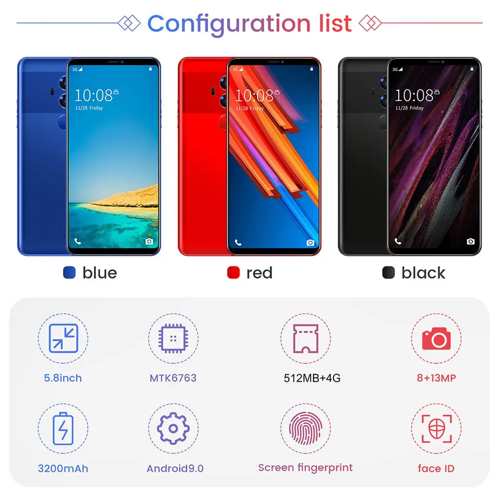 M10 5.8 Inch Full Screen Smartphone Strong 8 Core
