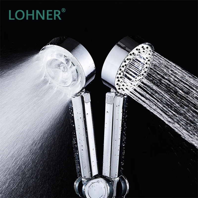Double Sided Shower Head Round Water Saving High Pressure Detachable Showerhead 