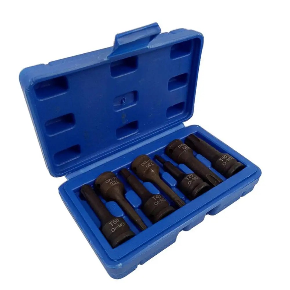 

7Pc Integrated Sleeve Set 3/8 Pneumatic Pressure Batch Sleeve Tool Set Combination T Type H Type M Type Pressure Batch Sleeve