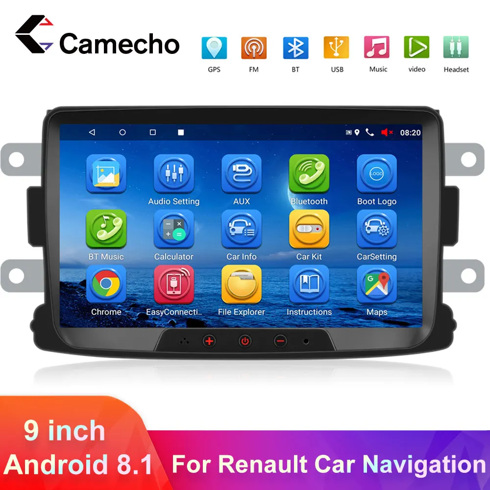 Автомагнитола Camecho 2din Android 8 1 9 дюймов GPS Авторадио автомагазин для Renault Sandero LOGAN II