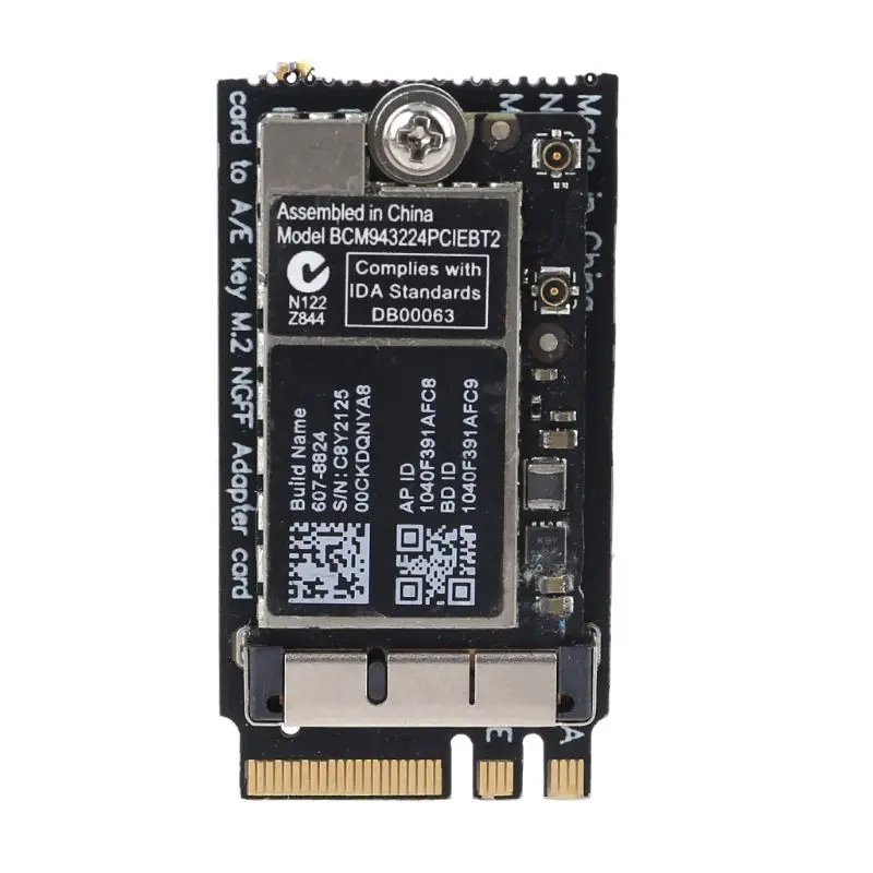 BCM943224PCIEBT2 Bluetooth 4,0 NGFF M.2 ключ A/E беспроводная Wi-Fi карта для Mac OS X3UB