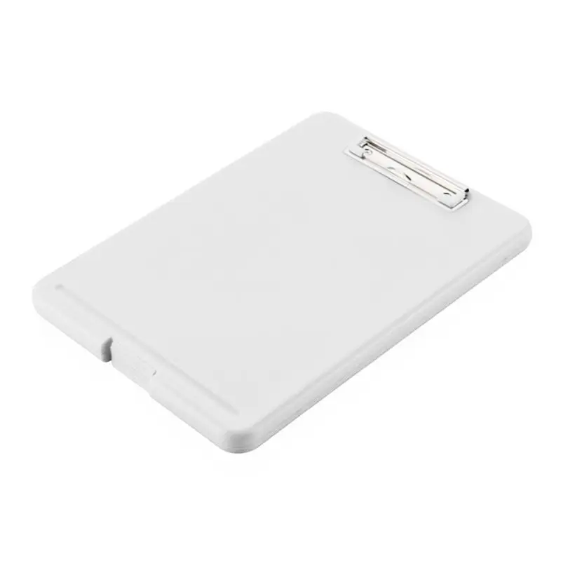 А4 пластиковый зажим для хранения файлов чехол для документов папка для файлов буфер обмена офис - Цвет: Белый