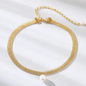 

Viennois Pearl Choker Necklace For women Simple Freshwater Pearl Necklace Korean Style Necklace Fashion Jewelry