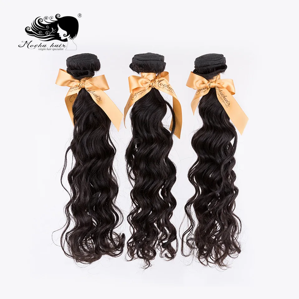 

MOCHA Hair 3 Bundles 10A Brazilian Virgin Hair Weave Bundles Natural Wave 100% Unprocessed Human Hair Extension Free Shipping