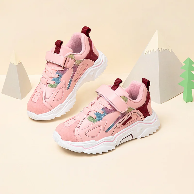 Girls boy shoes 2020 new style autumn/winter Leather sneakers children waterproof non-slip cotton Trainers kids casual gym shoes