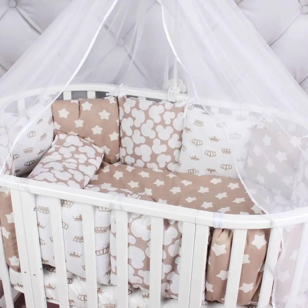 Комплект в кроватку 19 предметов(7+12 подушек-бортиков) AmaroBaby, бязь