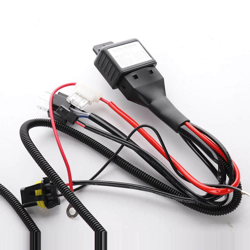 2-головной светильник H4 фары светильник Керамическая Лампа Socket Вилки реле жгут проводов