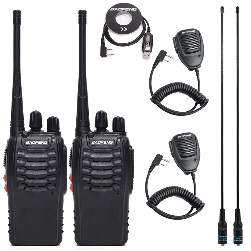 2Pcs Baofeng BF-888S Walkie Talkie UHF Two Way Radio BF888S Handheld Radio  888S Comunicador Transmitter Transceiver+ Headsets AliExpress