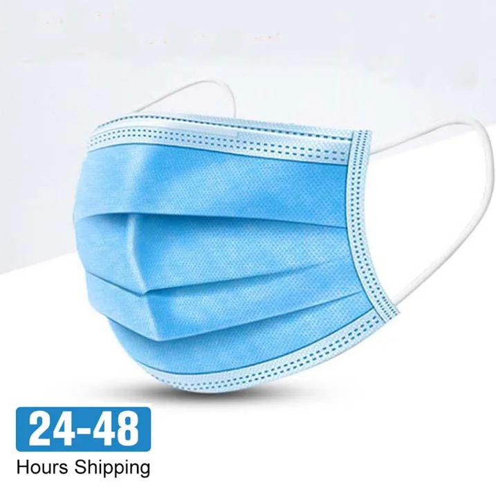 

100 Pcs Surgical Face Mask Disposable Masks 3-Ply Anti-bacterial Anti-Dust N95 PM2.5 Nonwoven Elastic Earloop Mouth Mask