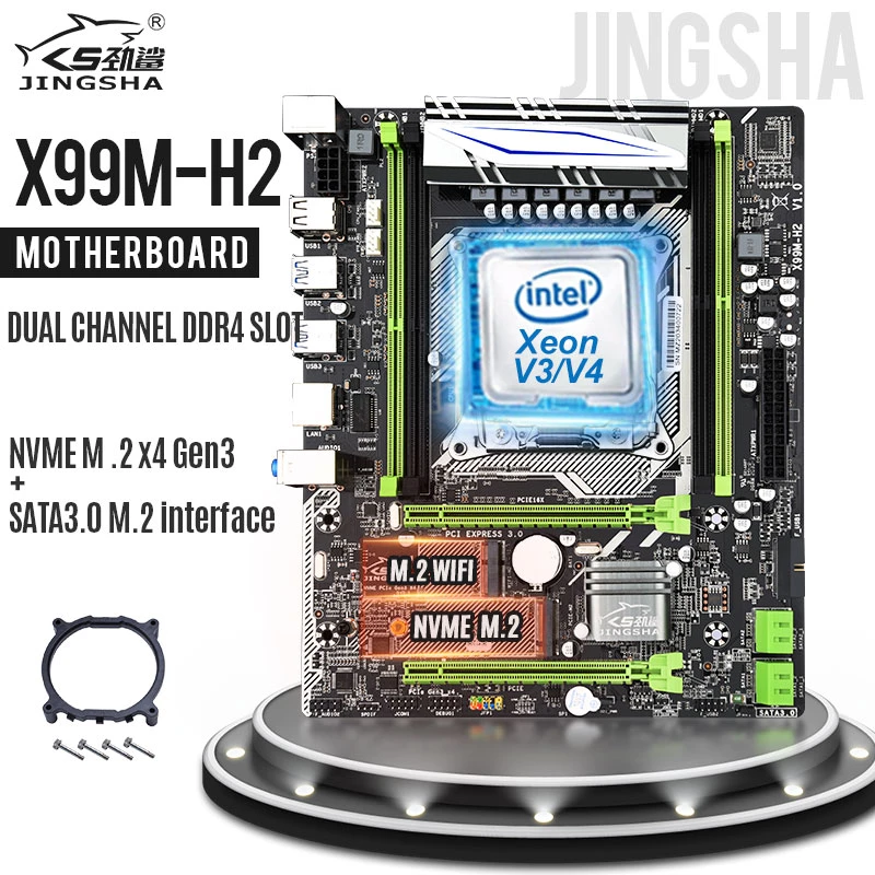 Jingsha X99 M-H ATXDesktop Motherboard LGA 2011-v3 E5 v3 CPU DDR4 RAM Supports 2678V3 2620 V3 support SSD M.2 SATA 3.0 PCIE 16X gaming pc motherboard cheap