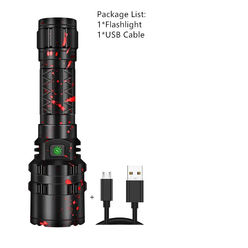 80000LM XHP50.2 XHP50 светодиодный фонарик USB Перезаряжаемый охотничий водонепроницаемый фонарь мощный аккумулятор 26650 - Испускаемый цвет: Package E