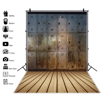 

Laeacco Old Wardrobe Box Dressing Room Wooden Floor Baby Child Portrait Interior Photography Background Photo Backdrop Photocall