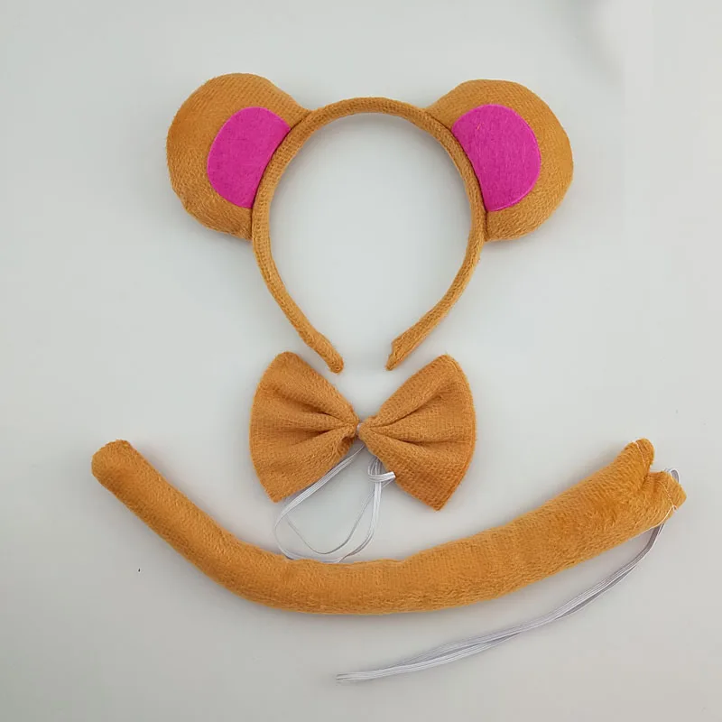 Child Adult Party Monkey Animal Ear Headband Tail Tie Set Animal Cosplay Halloween Costume for Kids Birthday Gift Christmas Child Adult Party Monkey Animal Ear Headband Tail Tie Set Animal Cosplay Halloween Costume for Kids Birthday Gift Christmas