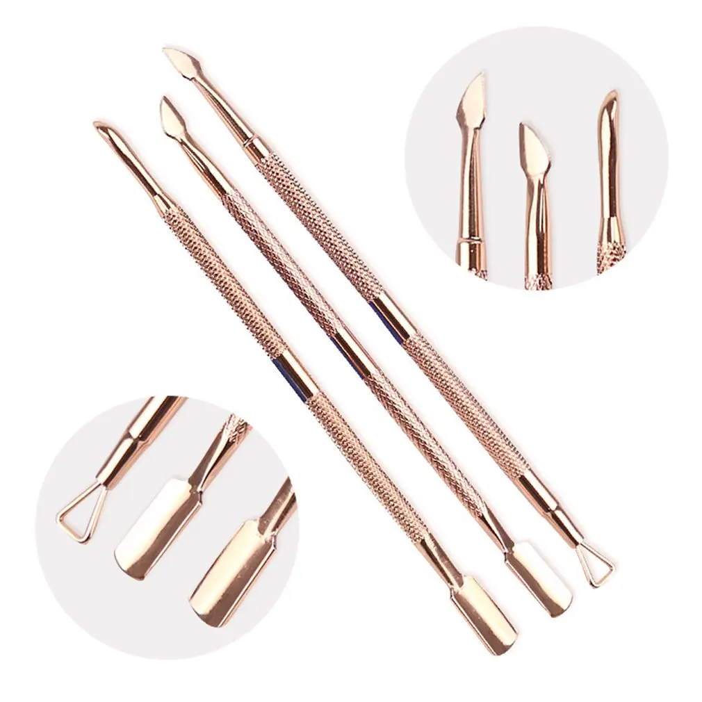 

Stainless Steel Dead Skin Pusher Unloading Nail Polish Glue Small Steel Fader Remove Dead Skin Push Double Head Dual-Use Bar