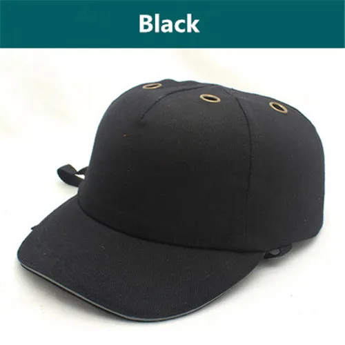 Black Дышащий хлопок Bump cap безопасный шлем Рабочая защитная шляпа облегченные каски бейсбольный стиль для наружных работников - Цвет: Black