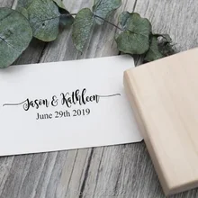 Пользовательские Свадебные названия печать, деревянная резиновая печать, персонализированная Свадебная классическая печать