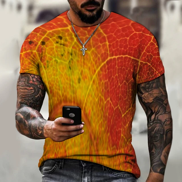 2022 Summer New Fashion Trend Street Men's Clothing, 3d Printing Abstract Art, Street Hip-hop Style Loose Casual Short Sleeves CTZ2340