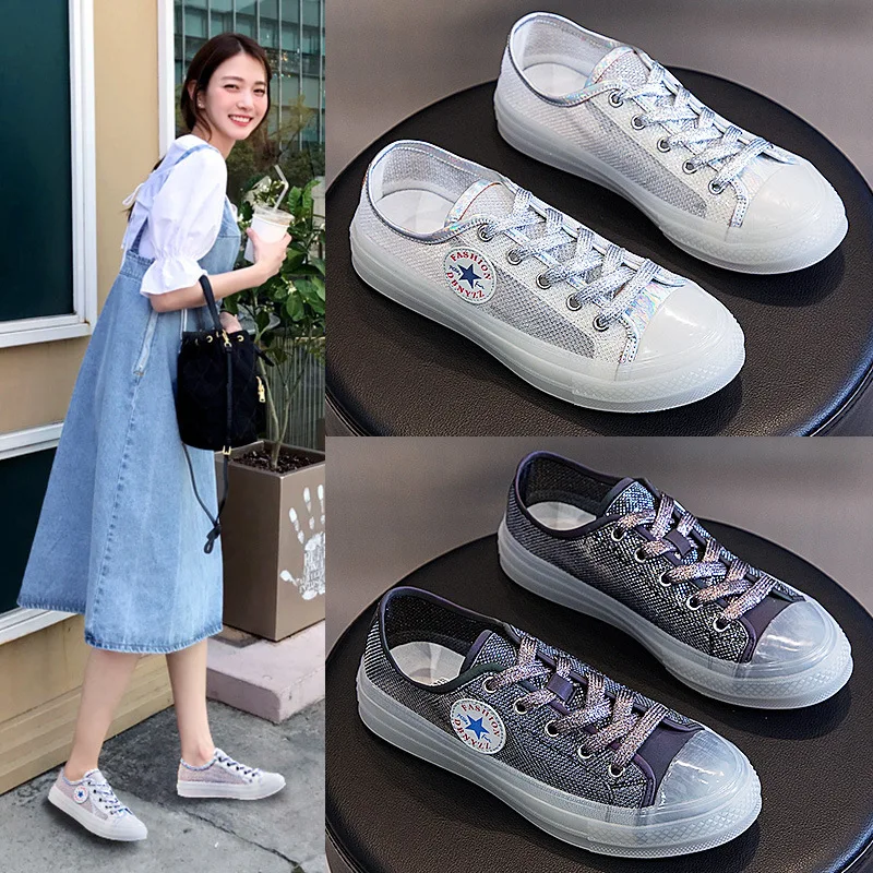 

2020 New Style Spring Summer White Shoes Women's Mesh Flat Breathable Hot Selling Versatile Students Classic And Casual WOMEN'S