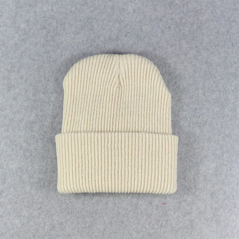 Creamy white Модная осенне-зимняя теплая зимняя шапка skullies, теплые шапки бини, повседневные женские одноцветные шапки с кроликом для взрослых - Цвет: Creamy white