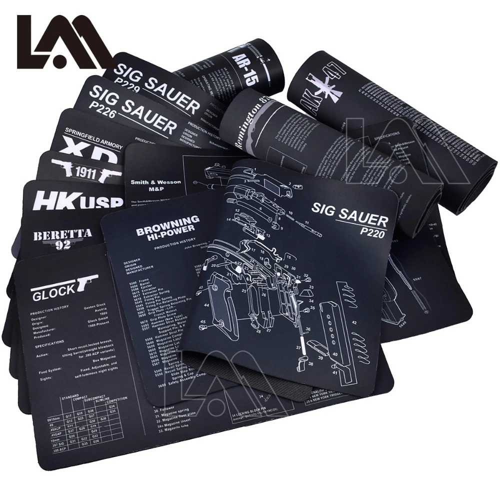 Ar15 Ak47 Gun Cleaning Rubber Mat With Parts Diagram ...
