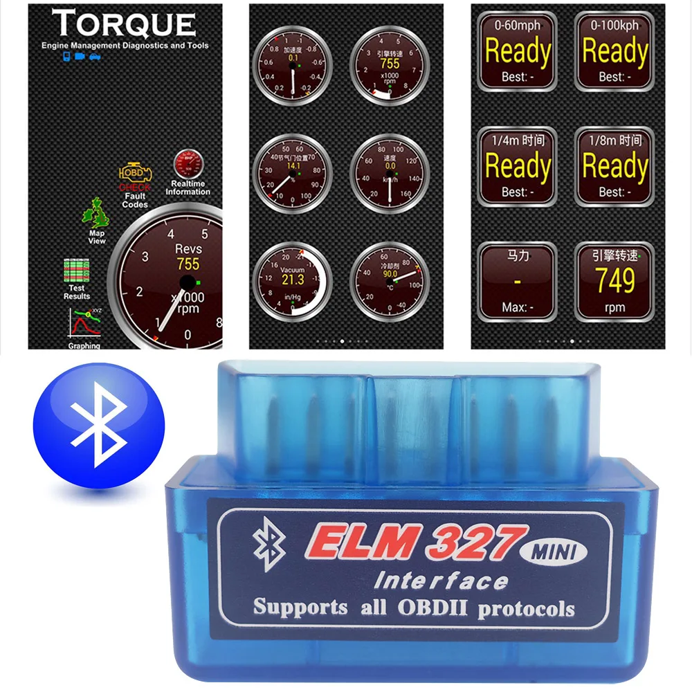 Elm327 V1.5 Bluetooth OBDII 2 диагностические инструменты для Nissan Honda Volvo S60 S90 XC60 XC90 Civic Odyssey CRV
