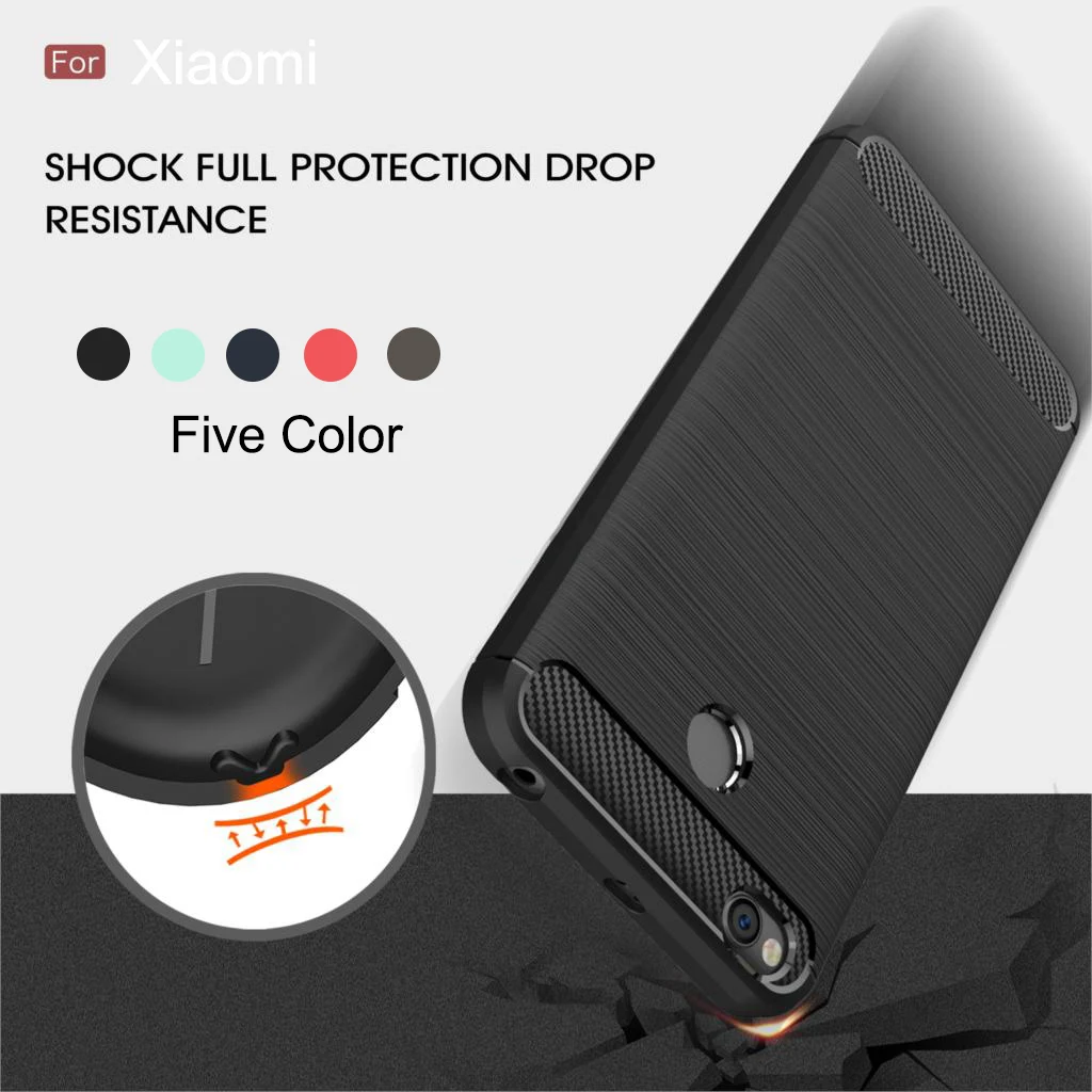 buy Case For Xiaomi Redmi Mi Pocophone F1 Max 3 6 Pro 6A 6 8 SE 8 Pro S2 Carbon Fiber Texture Soft Silicone Shockproof Case Cover