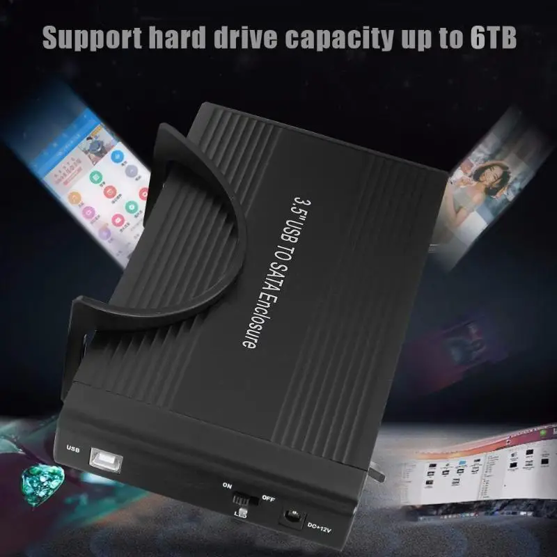 USB2.0 к SATA 3,5 дюймовый корпус HDD ssd-бокс до 6 ТБ алюминиевый сплав внешний жесткий диск Корпус твердотельная крышка диска коробка