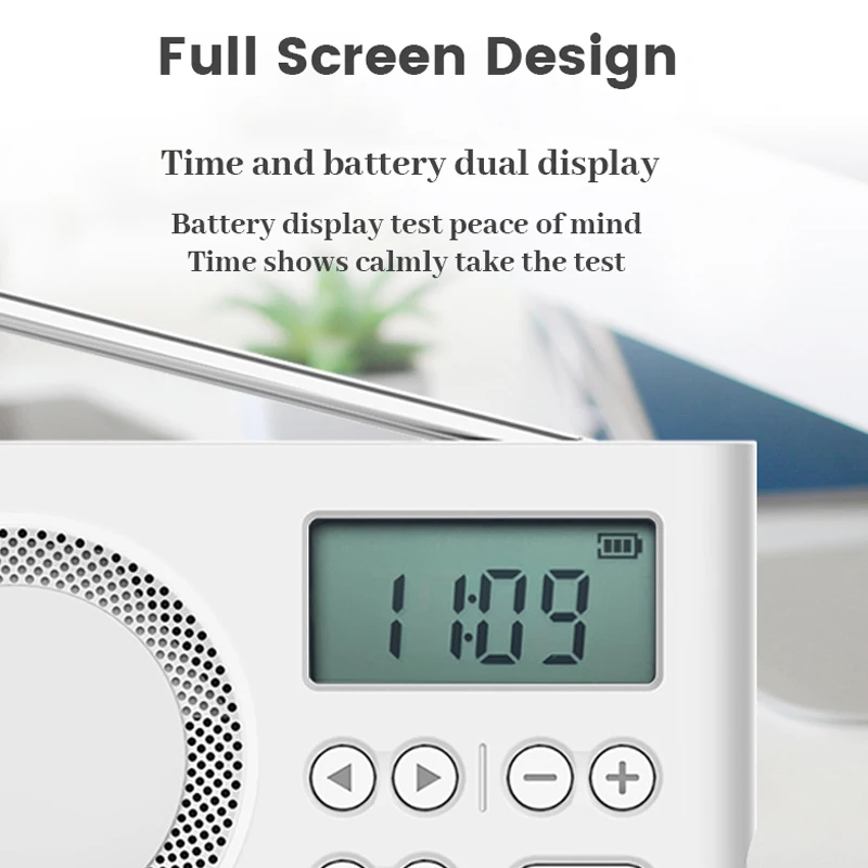 Portable FM Radio Mini Loudspeaker with LED Display 3.5mm Headphone Jack Support Auto Search/Store Station CET Test 50-108MHZ