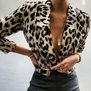 

Fashion Women's Leopard Jacket Sweater Tops Autumn Warm Casual Winter Cardigan Long Sleeve Coat Jacket Tops