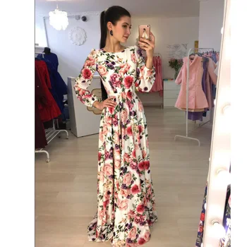 

Hirigin Women Long Dress Bohemia Beach Long Dresses Vintage Floral Summer Holiday Gypsy Womens Ethnic Sundrress