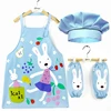 5Color Baby Girls Chef Uniform Cook Baking Drawing Painting Waterproof Clothing for Boys Apron+sleeve+hat Costumes Set ► Photo 2/6