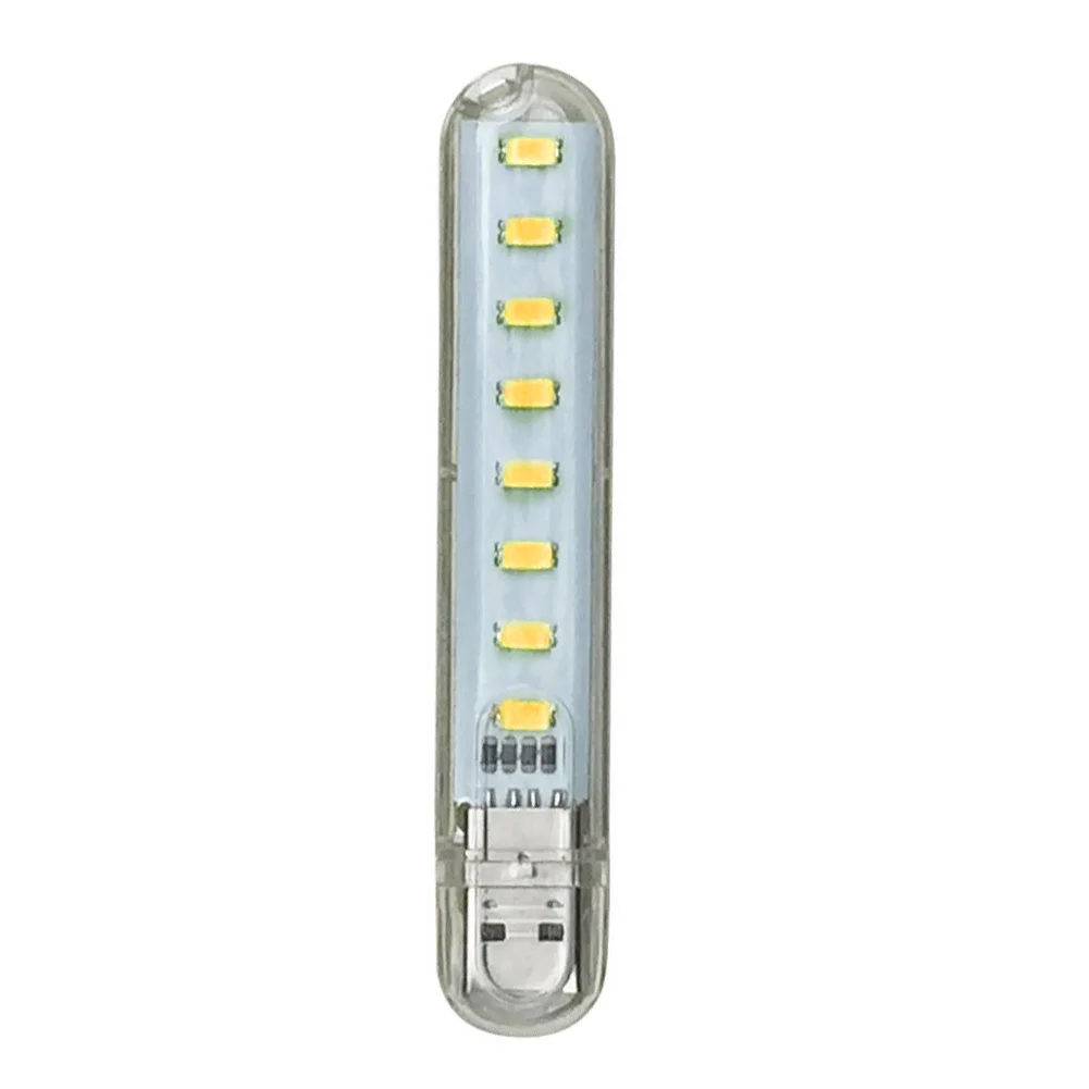 Warm Light 8LED Ноутбуки ночник универсальное освещение Гибкий Мобильный Мощный офис домашняя спальня для компьютера пластиковый энергосберегающий USB СВЕТОДИОДНЫЙ светильник - Цвет: Warm Light 8LED