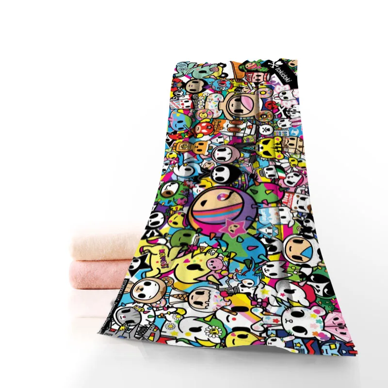 Tokidoki Cartoon Towel Printed Cotton Face/Bath Towels Microfiber Fabric For Kids Men Women Shower 70X140cm microfiber towel facial cleansing towel