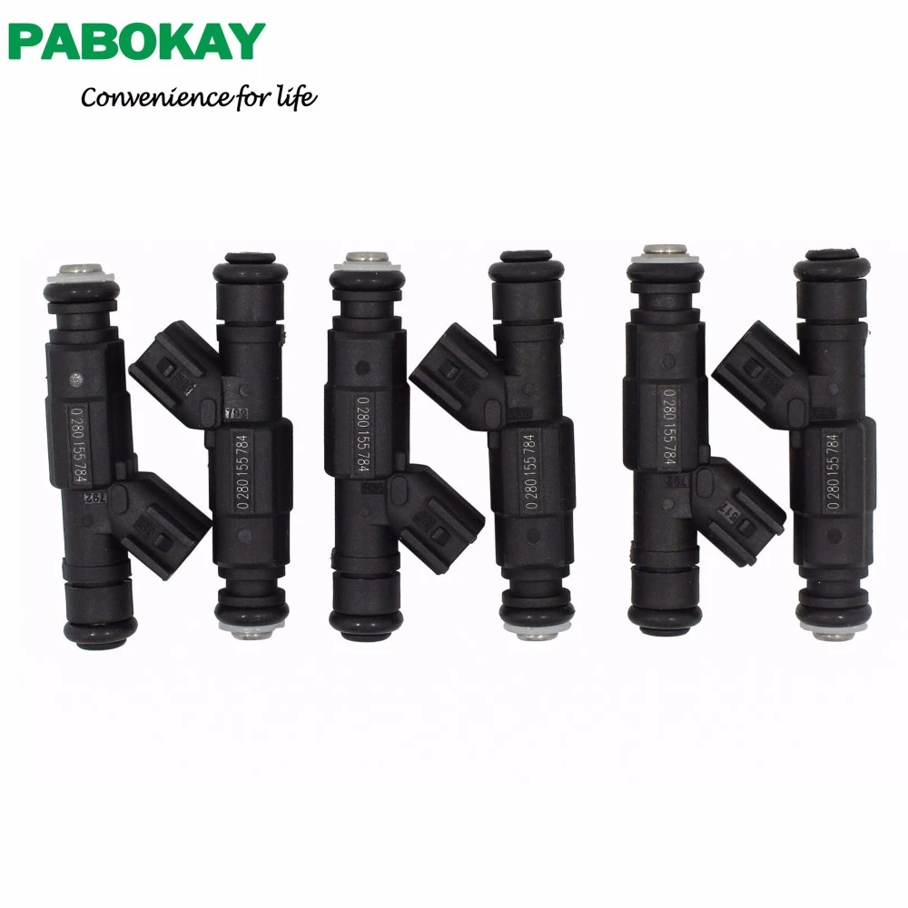 6 PCS 4-Hole Upgrade Fuel Injectors For 99-04 4.0L Jeep Cherokee 0280155784 NEW 