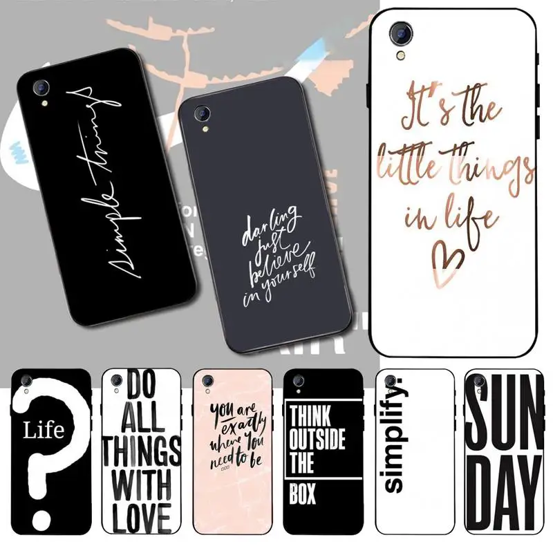 Hot sale Simple English word phrase inspirational DIY Luxury Phone Case For Vivo Y91c Y17 Y51 Y67 Y55 Y93 Y81S Y19 Y7S | Мобильные