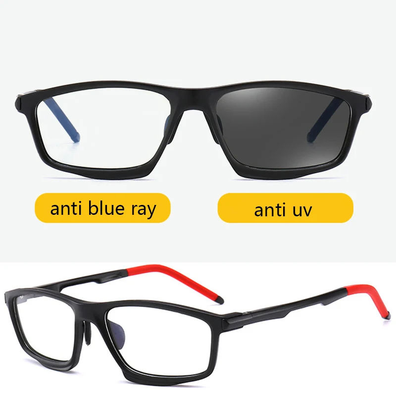Фотохромные солнцезащитные очки мужские прямоугольные анти синие лёгкие солнечные очки уличные спортивные очки оттенки мужские TR90 гибкие