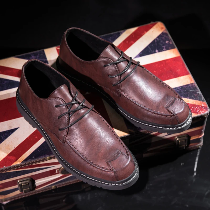 

Мужские модельные туфли Yomior, винтажные деловые кожаные туфли в британском стиле, деловые туфли для работы, свадебные туфли