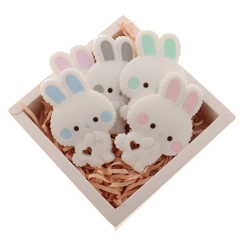 Single Unicorn Silicone Teether Animal Toys Bpa Free Baby Teething Pendant Necklace Accessories Koala Fox Penguin Bunny Rodent