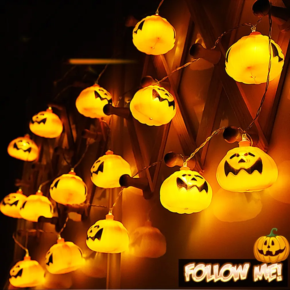 10 LED Lights Lantern Party Home Props Halloween Decoration Pumpkin String Fairy Battery Operated Light