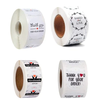 

500pcs/roll Round Gold Foil Thank You For Your Order Stickers 1 Inch Wedding Pretty Gift Cards Envelope Sealing Label Stickers