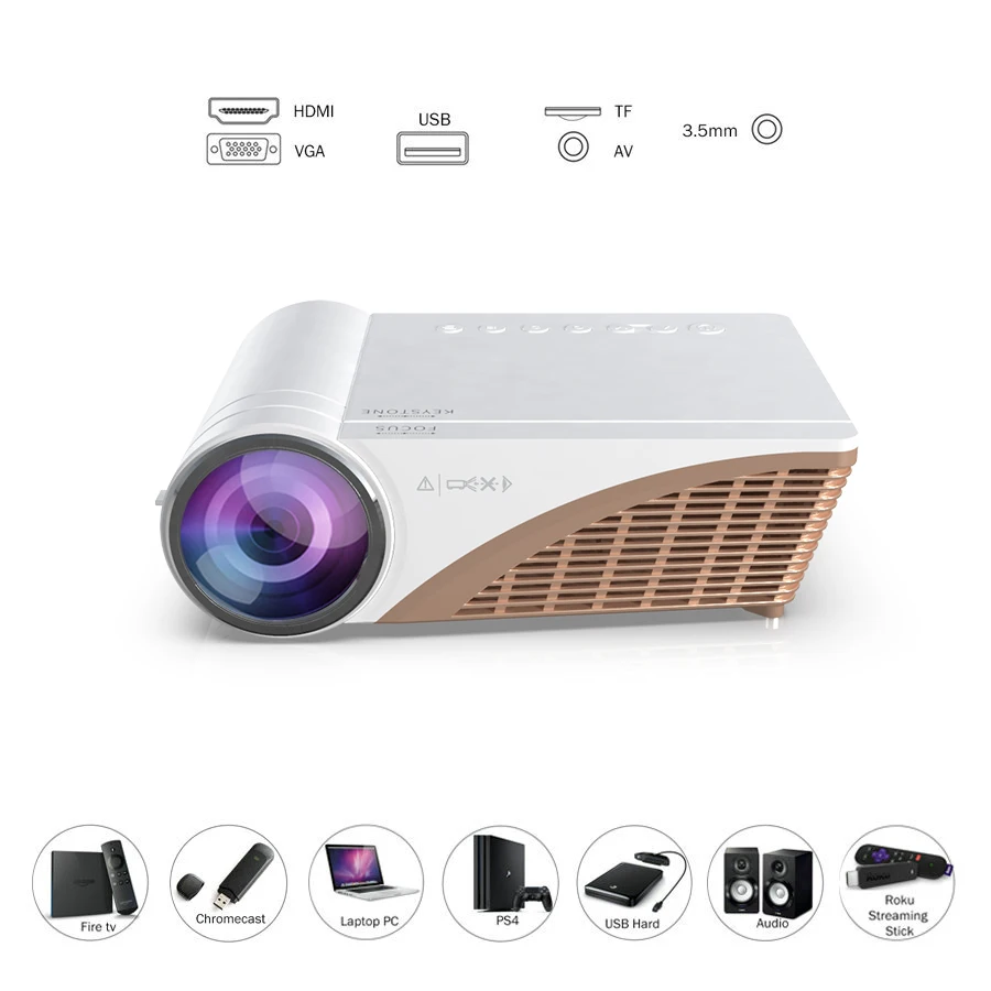 Видеопроектор VIVICINE 720p Smart недорогой HD светодиодный проектор для домашнего