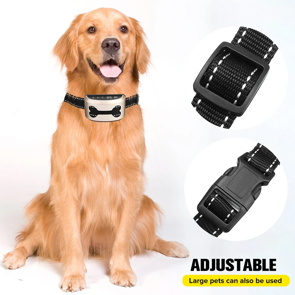 Waterproof Auto Anti Humane Dog Bark Training Collar Adjustable Electric Rechargeable