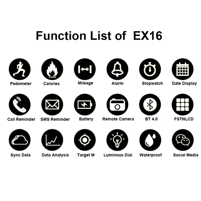 EX16 спортивные умные часы 5ATM водонепроницаемые Bluetooth 4,0 Совместимость с iOS/Android монитор сна счетчик калорий Часы