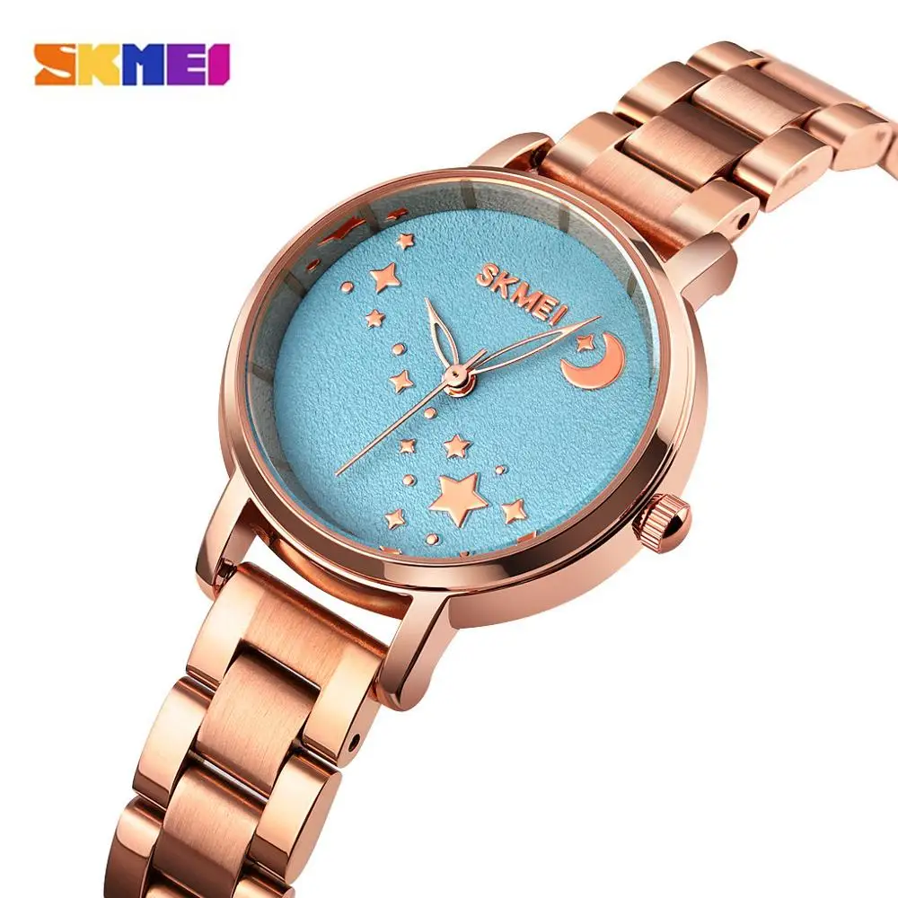 

SKMEI Simple Women Watches Fashion Starry Sky Dial Girl Quart Wristwatch Elegant Ladies Female Dress Clock Relogio Feminino 1708