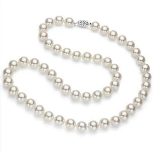 

Japanese Akoya Cultured Pearl 7mm Necklace 17" AAA+ 45cm 14K white Gold clasp