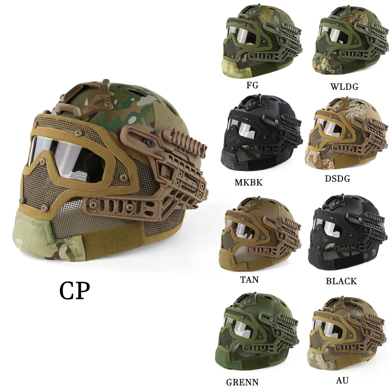 Volle Gesicht Taktische Maske Auge Schutz Military Helm für Jagd CS Spiel 