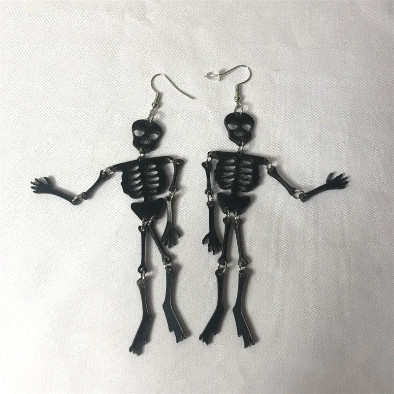 

Acrylic earrings 2020 new large drop earrings for women Halloween devil four volts skull skeleton fashion dangle simple earring