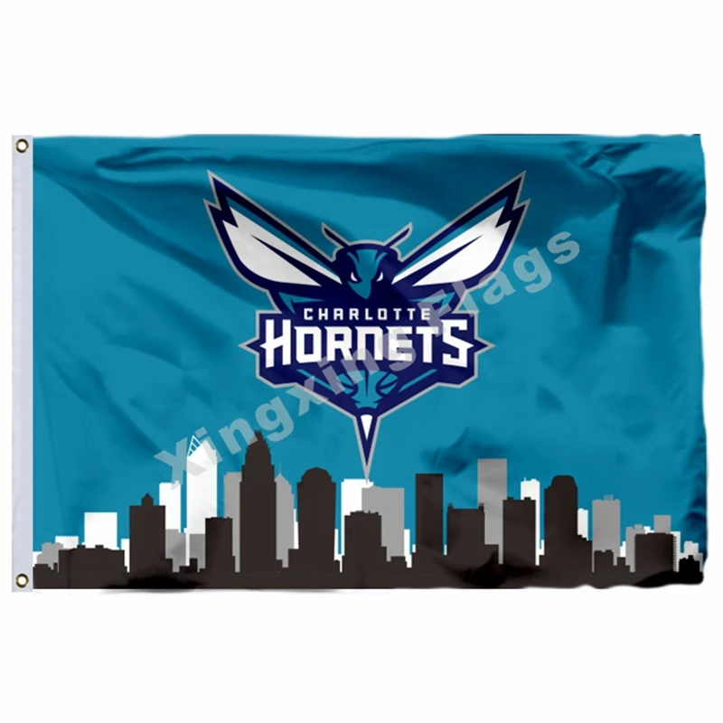 Шарлотта Шершни флаг 3ft X 5ft полиэстер Шарлотта флаг Hornets Летающий Размеры № 4 90X150 см Изготовленный На Заказ Флаг