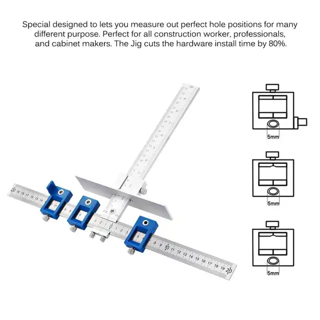 Aluminum Alloy Cabinet Hardware Jig Tool Drill Template Guide For