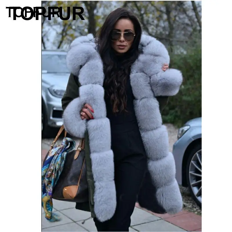 Женская парка с натуральным мехом новая стильная модная зимняя воротником из